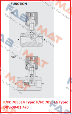 P/N: 705514 Type: DRV-08-01.4/0 Hydac