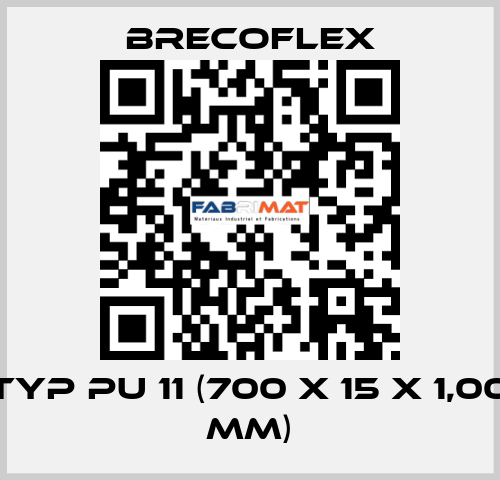 Typ PU 11 (700 x 15 x 1,00 mm) Brecoflex