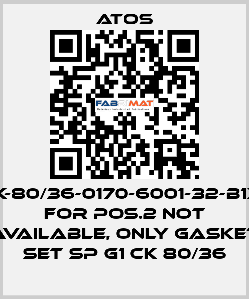 CK-80/36-0170-6001-32-B1X1 for Pos.2 not available, only gasket set SP G1 CK 80/36 Atos