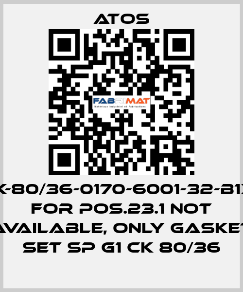 CK-80/36-0170-6001-32-B1X1 for Pos.23.1 not available, only gasket set SP G1 CK 80/36 Atos