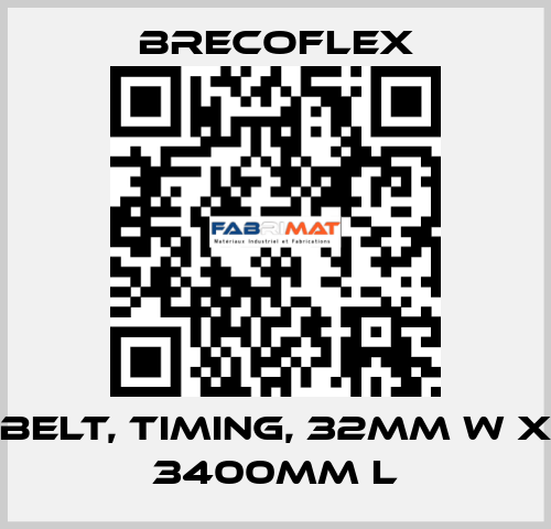 BELT, TIMING, 32MM W X 3400MM L Brecoflex