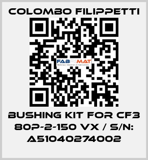 BUSHING KIT FOR CF3 80P-2-150 VX / S/N: A51040274002 Colombo Filippetti