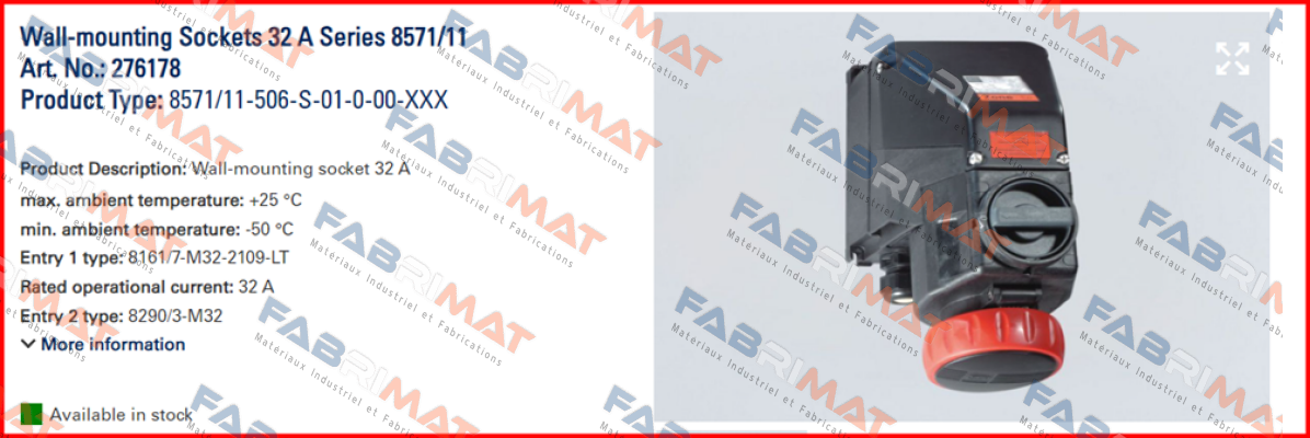 Artl. No.: 276178 Type: 8571/11-506-S-01-0-00-XXX Stahl