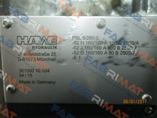Nipples connector set for PSL 5/280-5  HAWE HYDRAULIK