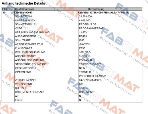 CEV65M-50017 TR Electronic
