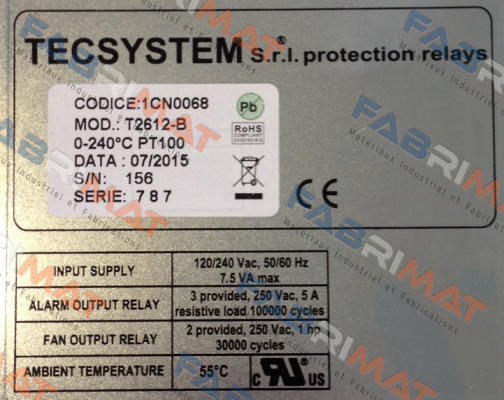 P/N: 1CN0068, Type: T2612B Tecsystem