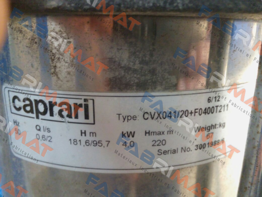 CVX041/20+F0400T211 obsolete, replacement CVX051/20+E0300T212-V  CAPRARI