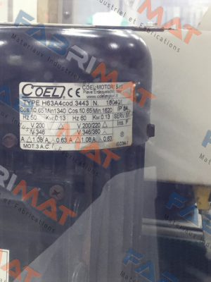 H63A4 code 3443  COEL MOTOR 