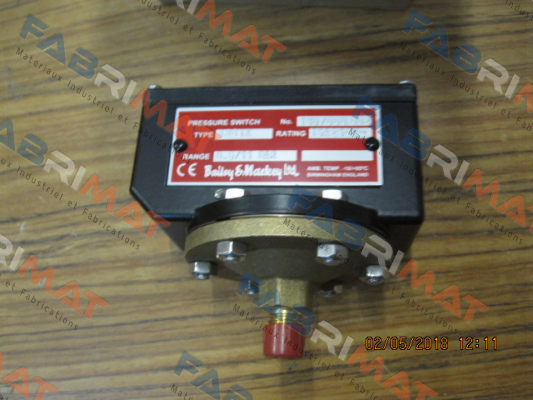 Type 1381X (0.5 to 11 bar) SN 04 86596 025  Bailey-Mackey