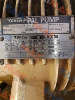 PM 37 -01B -3.7-20 obsolete, replacement   PM37-01B-3,7-30 Yuken