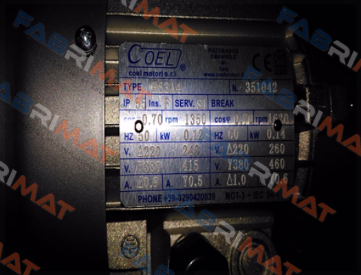 Type: H63A4, N. 351042 Coel
