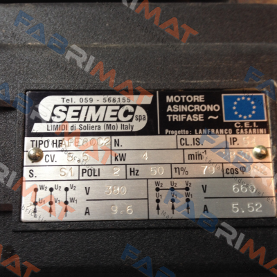 APE 80 C2 OBSOLETE- REPLACED BY HPEV 71 LA2 - 4 kW (71.004.02)  Seimec (Rossi)