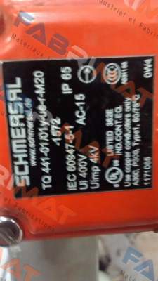 P/N: 101171065 Type: TQ 441-01/01 Y-ue-f-M20-1572 Schmersal