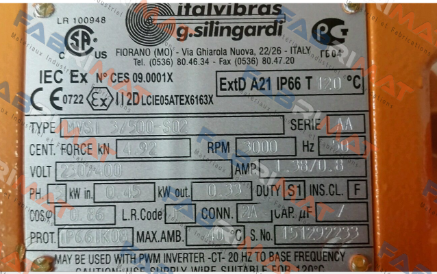 MVSI 3/500-S02 Italvibras