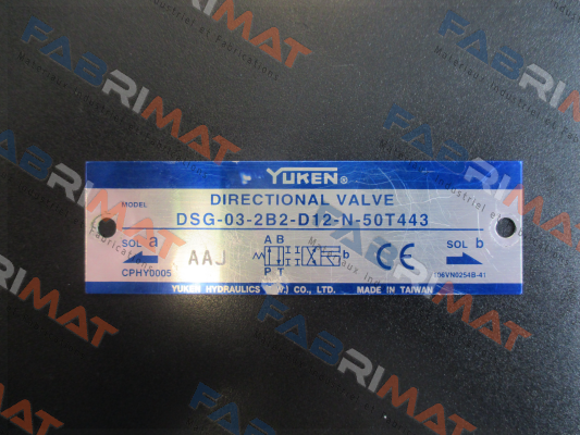 DSG-03-2B2-D12-N-50T443,obsolete,replacement by DSG-03-2B2-D12-N-50  Yuken
