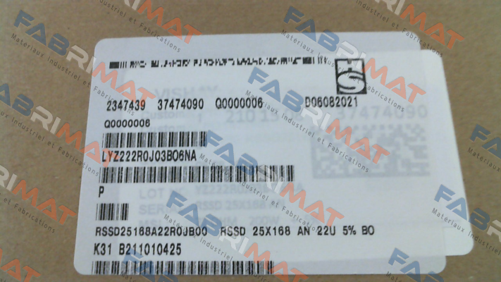 RSSD25168A22R0JB00 Vishay