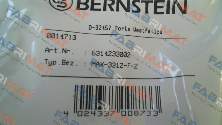 p/n: 6314233002, Type: MAK-3312-F-2 Bernstein