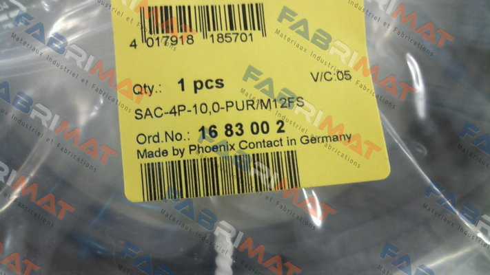 p/n: 1683002, Type: SAC-4P-10,0-PUR/M12FS Phoenix Contact