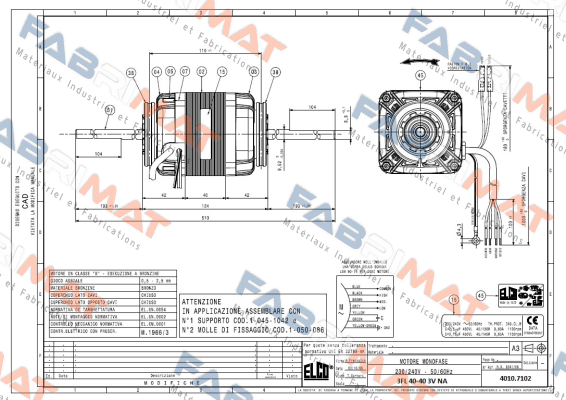 108206 / 1BT 40-40 3V NA 230V 50/60Hz Elco