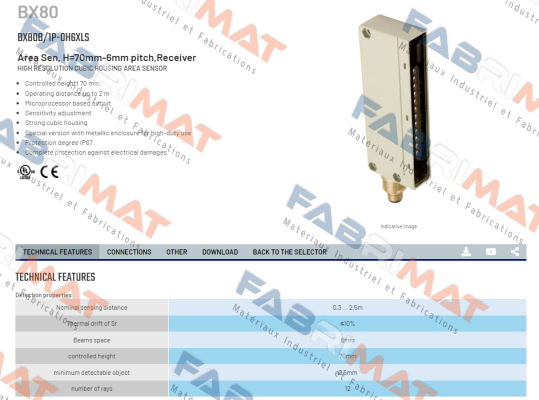 BX80B/1P-0H6XLS Micro Detectors / Diell (now Datasensing)