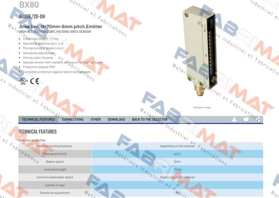 BX80E/20-0H Micro Detectors / Diell (now Datasensing)