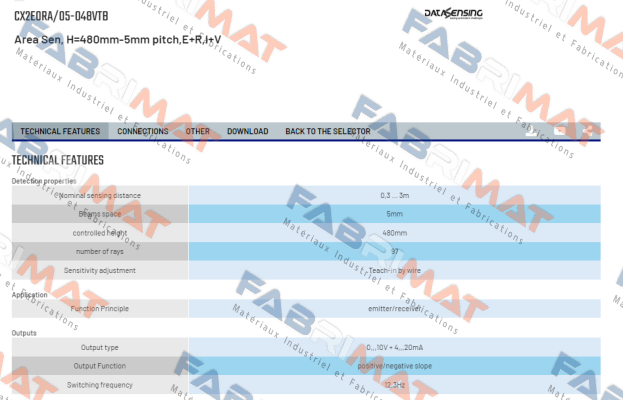 CX2E0RA/05-048VTB Micro Detectors / Diell (now Datasensing)
