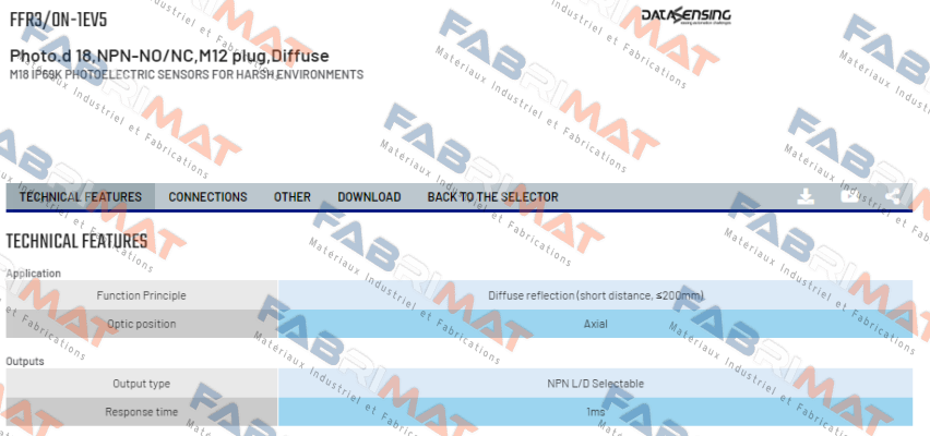 FFR3/0N-1EV5 Micro Detectors / Diell (now Datasensing)