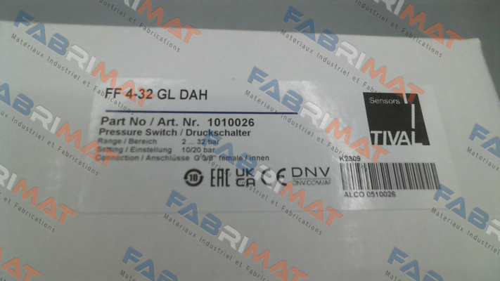 P/N: 1010 026 Type: FF 4-32 GL DAH Tival-Sensors
