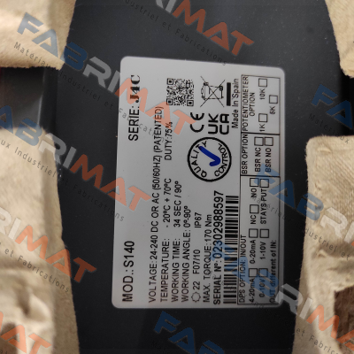 P/N: S4C000509, Type: J4C-S140 F07/F10 22mm J+J Automation